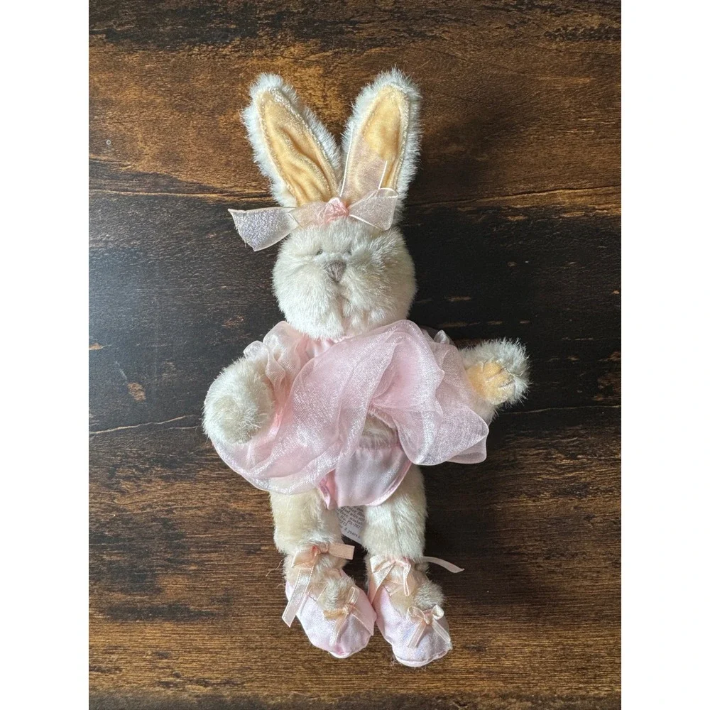 Hugfun International 2003 Plush Bunny Ballerina Pink Tutu Cream Rabbit 10 inch